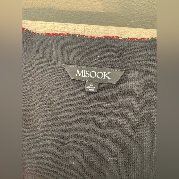 Misook Knit Cardigan One Button Business Old Money Festive Holiday Size Large - Picture 8 of 11